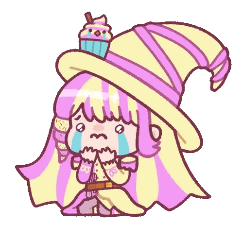 Girl Crying With Cupcake Hat GIF