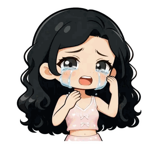 Girl Crying With Tears Sticker