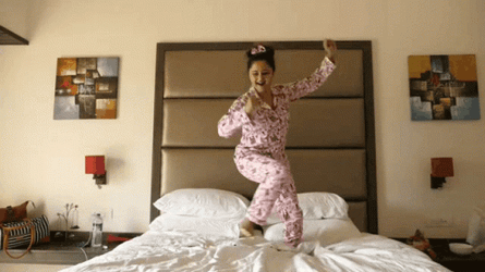Girl Dancing Before Bedtime GIF