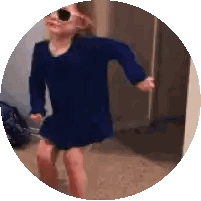 Girl Dancing In Blue Dress Sticker