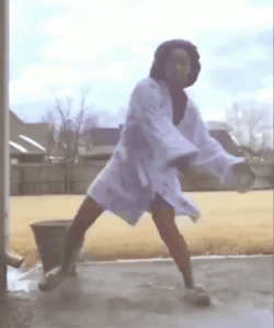 Girl Dancing Like Slipping On Ice GIF