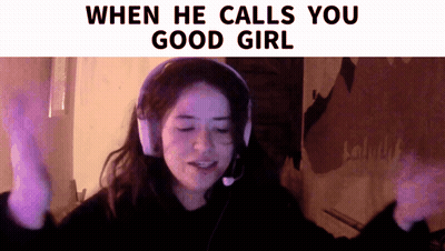 Girl Dancing With Headphones And Good Girl Sign GIF