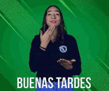 Girl Doing Buenas Tardes Sign Language GIF