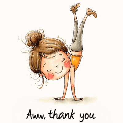 Girl Doing Handstand Saying Aww Thank You