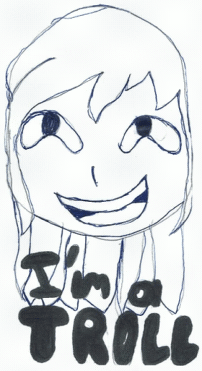 Girl Drawing Saying I'm A Troll GIF