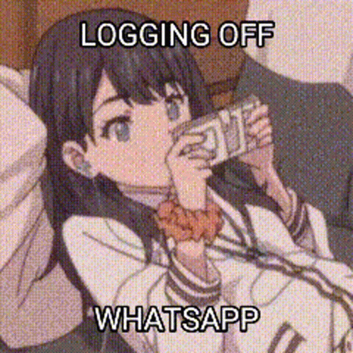Girl Drinking Bottle Logging Off WhatsApp GIF