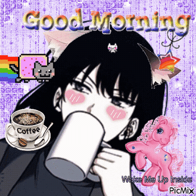 Girl Drinking Coffee Good Morning GIF