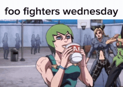 Girl Drinking From Cup Foo Fighters Wednesday GIF