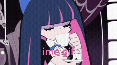 Girl Drinking Tea With Ime Gif