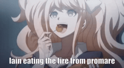 Girl Eating Lain Eating The Fire From Promare GIF