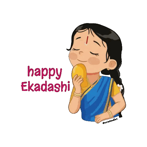 Girl Eating Mango Happy Ekadashi Sticker