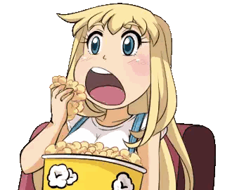 Girl Eating Popcorn At Movie Sticker