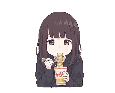Girl Eating Ramen With Chopsticks Sticker
