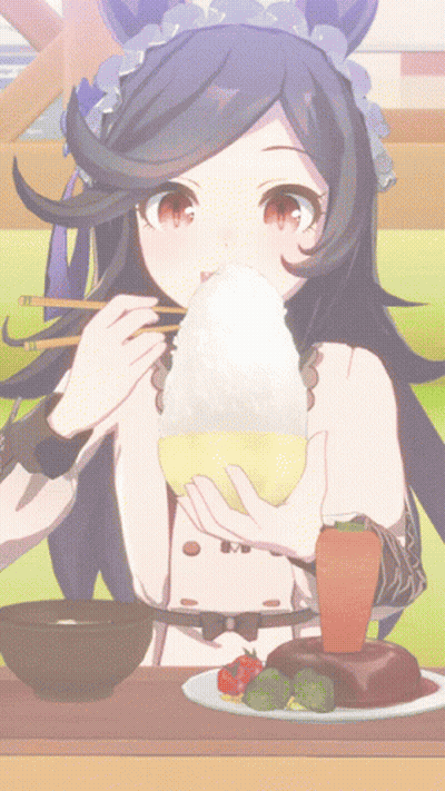Girl Eating Rice With Chopsticks GIF