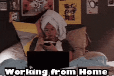 Girl Eating While Work From Home GIF