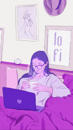 Girl Enjoying Lofi Music GIF
