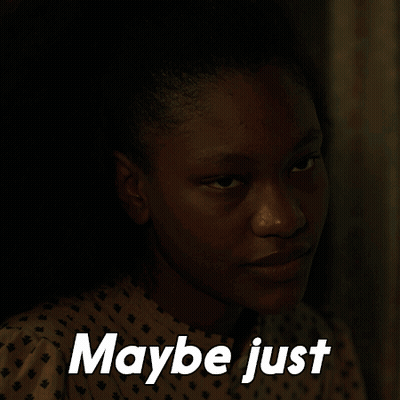 Girl Face Saying Maybe Just GIF