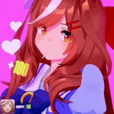 Girl Face With Hearts And Score 100 GIF