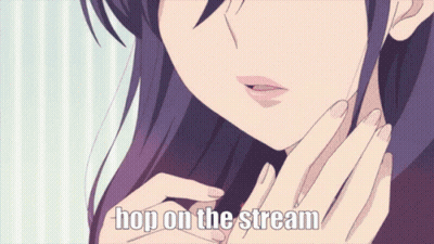 Girl Face With Hop On The Stream GIF