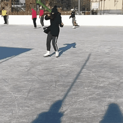 Girl Falling While Ice Skating  GIF