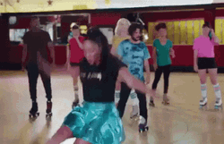 Girl Fell From Roller Skating GIF