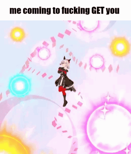 Girl Flying Through Air With Hearts And Purple Sphere GIF