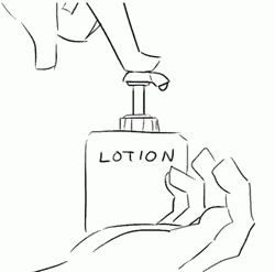 Girl Getting Lotion On Face Art GIF