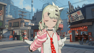 Girl Giving Peace Sign In Front Of CDC Building GIF