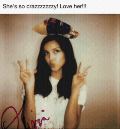 Girl Giving Peace Sign She's So Crazzzzzzzy Love Her GIF