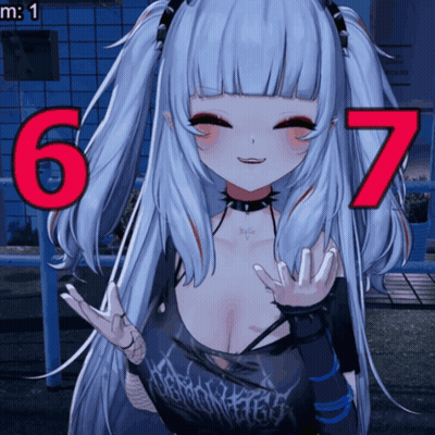 Girl Giving Peace Sign With 6 And 7 GIF