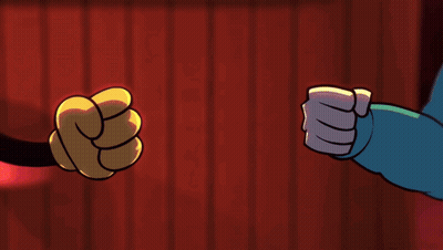 Girl Giving Thumbs Up Next To Cuphead GIF