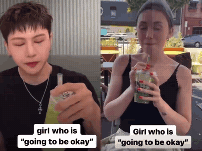 Girl Going To Be Okay Next To Man GIF