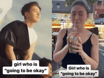Girl Going To Be Okay Next To Man GIF