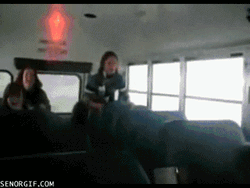 Girl Got Slammed Inside Bouncy Bus GIF