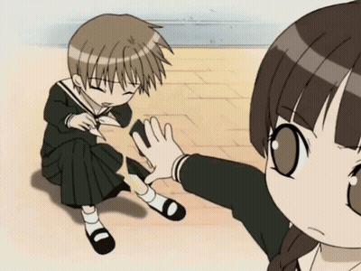 Girl High Fiving Boy On Ground GIF
