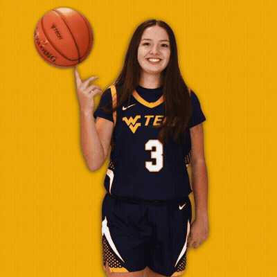 Girl Holding Basketball Number 3 GIF
