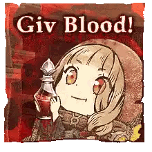 Girl Holding Blood Bottle Giv Blood Sticker