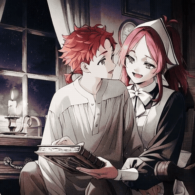 Girl Holding Book Next To Boy GIF