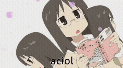 Girl Holding Book With Aciol GIF