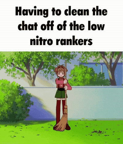 Girl Holding Broom Cleaning Chat GIF