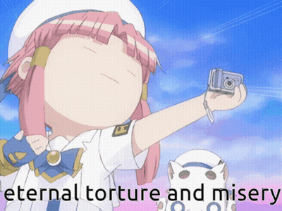 Girl Holding Camera With Eternal Torture And Misery GIF