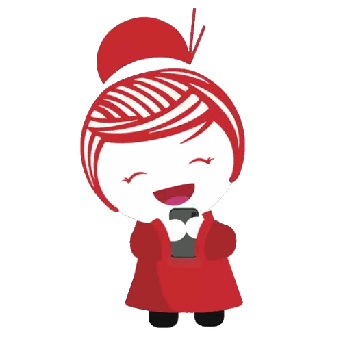 Girl Holding Cell Phone Smiling Sticker