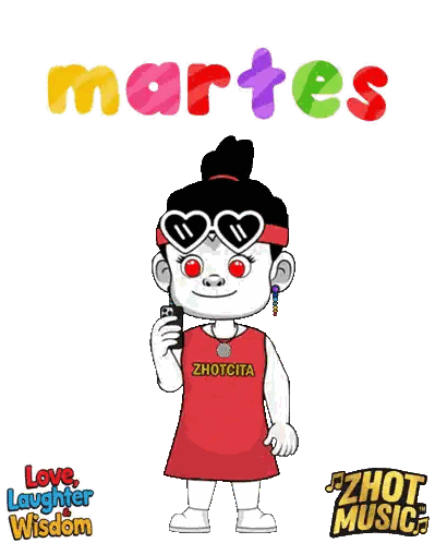 Girl Holding Cell Phone Zhotcita Shirt Sticker