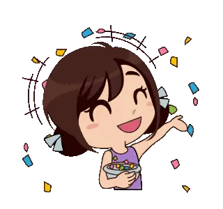 Girl Holding Cereal Bowl Sticker
