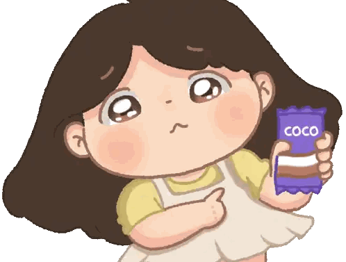 Girl Holding Coco Chocolate Bag Sticker
