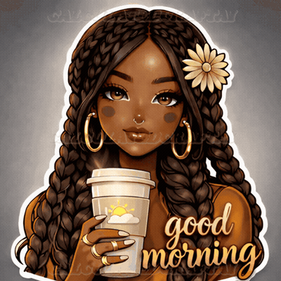 Girl Holding Coffee Saying Good Morning GIF