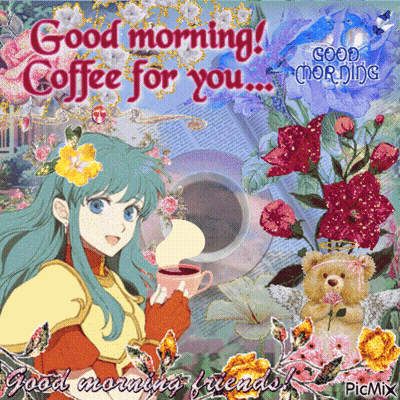 Girl Holding Coffee Saying Good Morning Coffee For You GIF