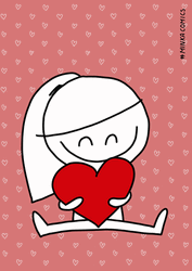 Girl Holding Corazon Sketch GIF