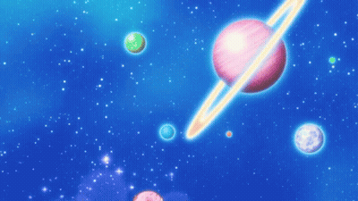 Girl Holding Donut In Space GIF