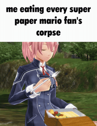 Girl Holding Food Box Super Paper Mario Fan GIF
